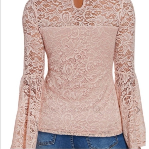 NWT! SZ XS BLACK LACE MOCK-NECK LONG-SLEEVE TOP - Picture 2 of 2